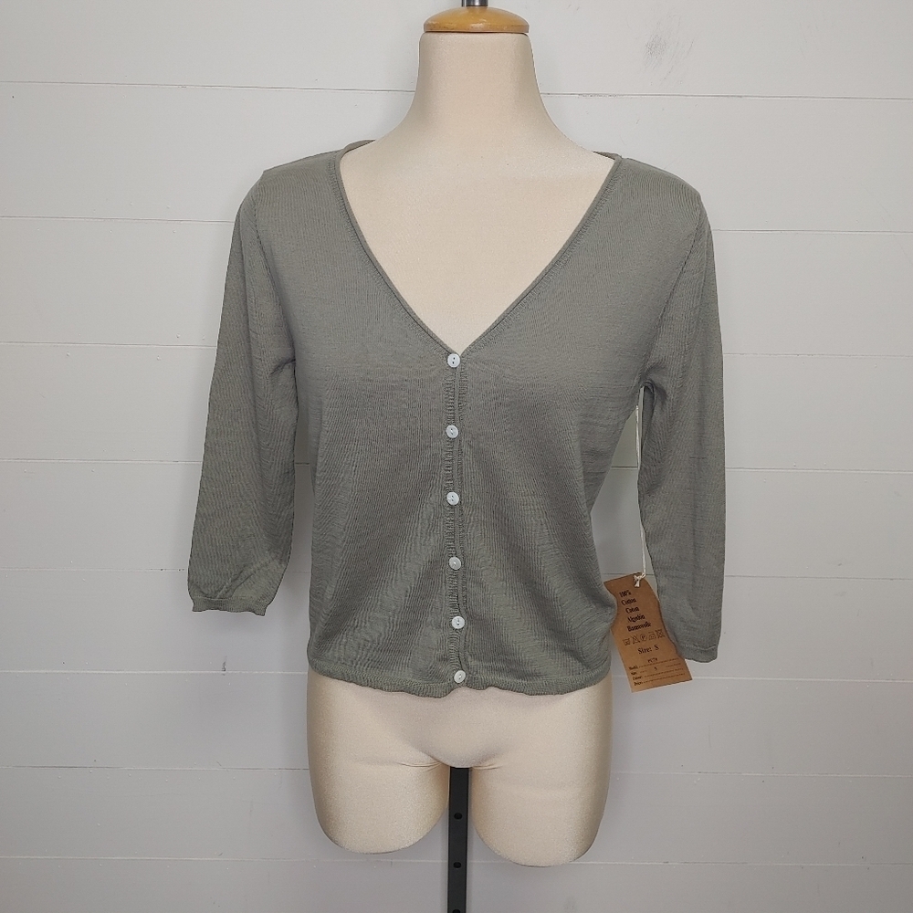 The Earth Collection 100% cotton cropped cardigan